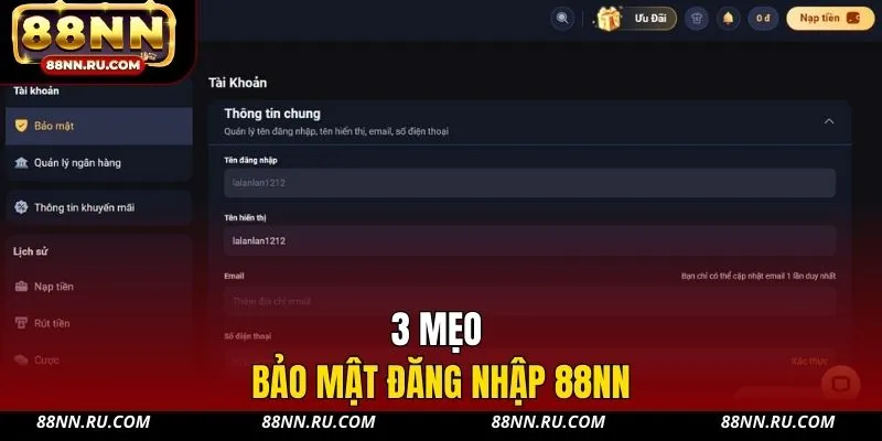 3 mẹo bảo mật đăng nhập 88NN 3 mẹo bảo mật đăng nhập 88NN