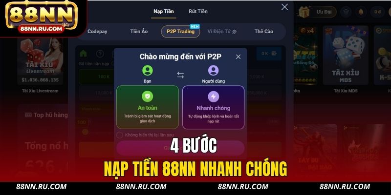4 bước nạp tiền 88NN nhanh chóng 4 bước nạp tiền 88NN nhanh chóng