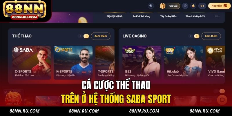 Cá cược thể thao trên ở hệ thống SABA Sport Cá cược thể thao trên ở hệ thống SABA Sport